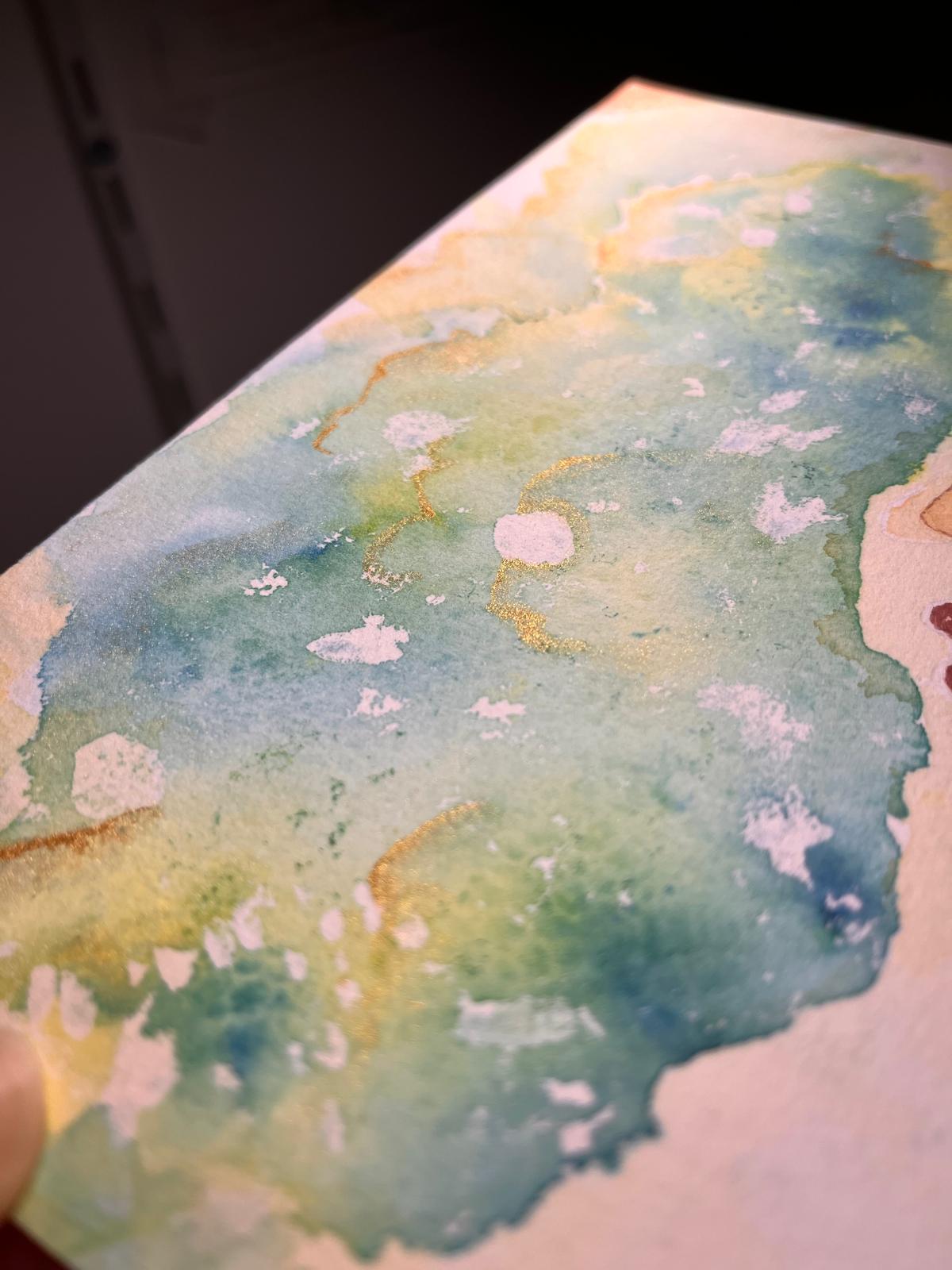 Goldene Glitzer Details vom Motiv "Goddess of Nature"