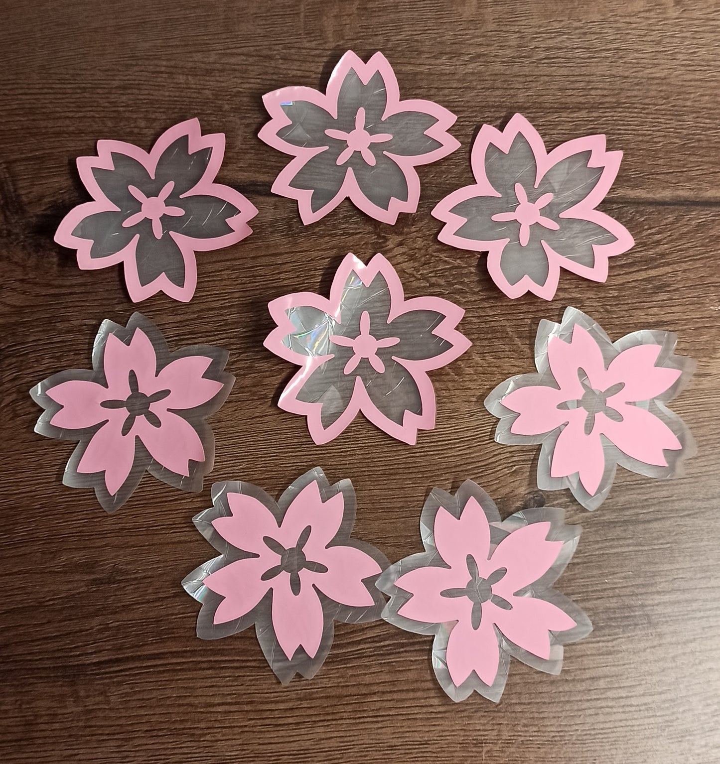 Variante A und B der rosa-transparenten Kirschblüten / Sakura Suncatcher