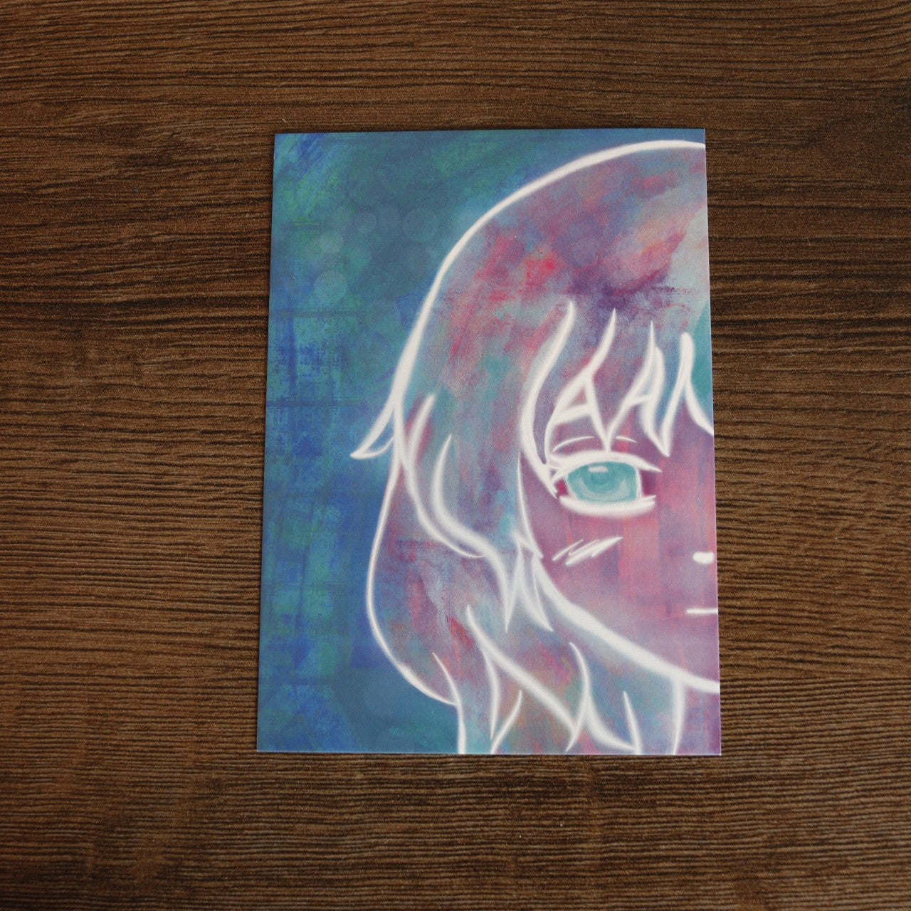 Rückseite der Postkarte "Silence", 10,5 x 14,8 cm (A6) im Anime Stil