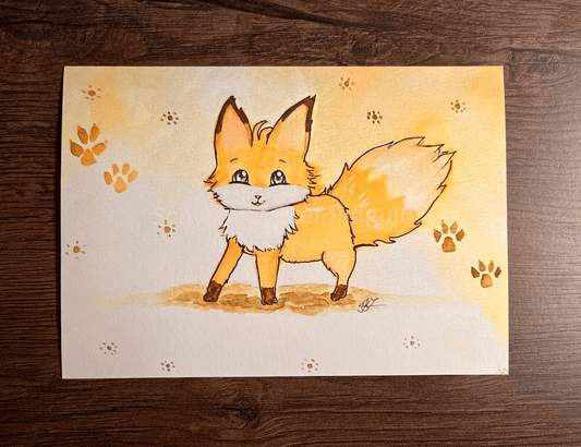 Kunstdruck "Foxy" in Größe DIN A5