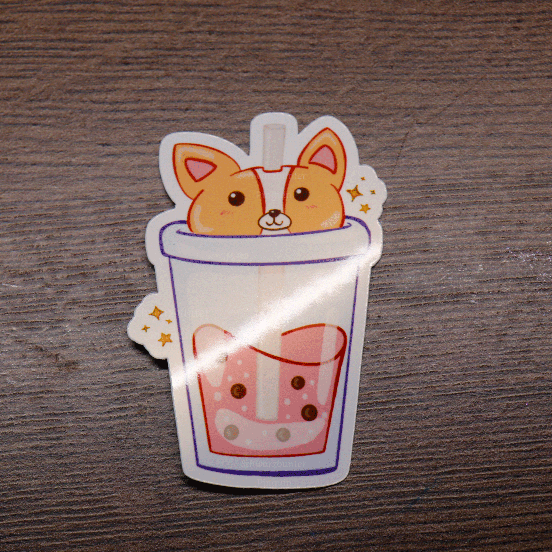Bubbletea Sticker "Boba Doggo" in glänzender Optik