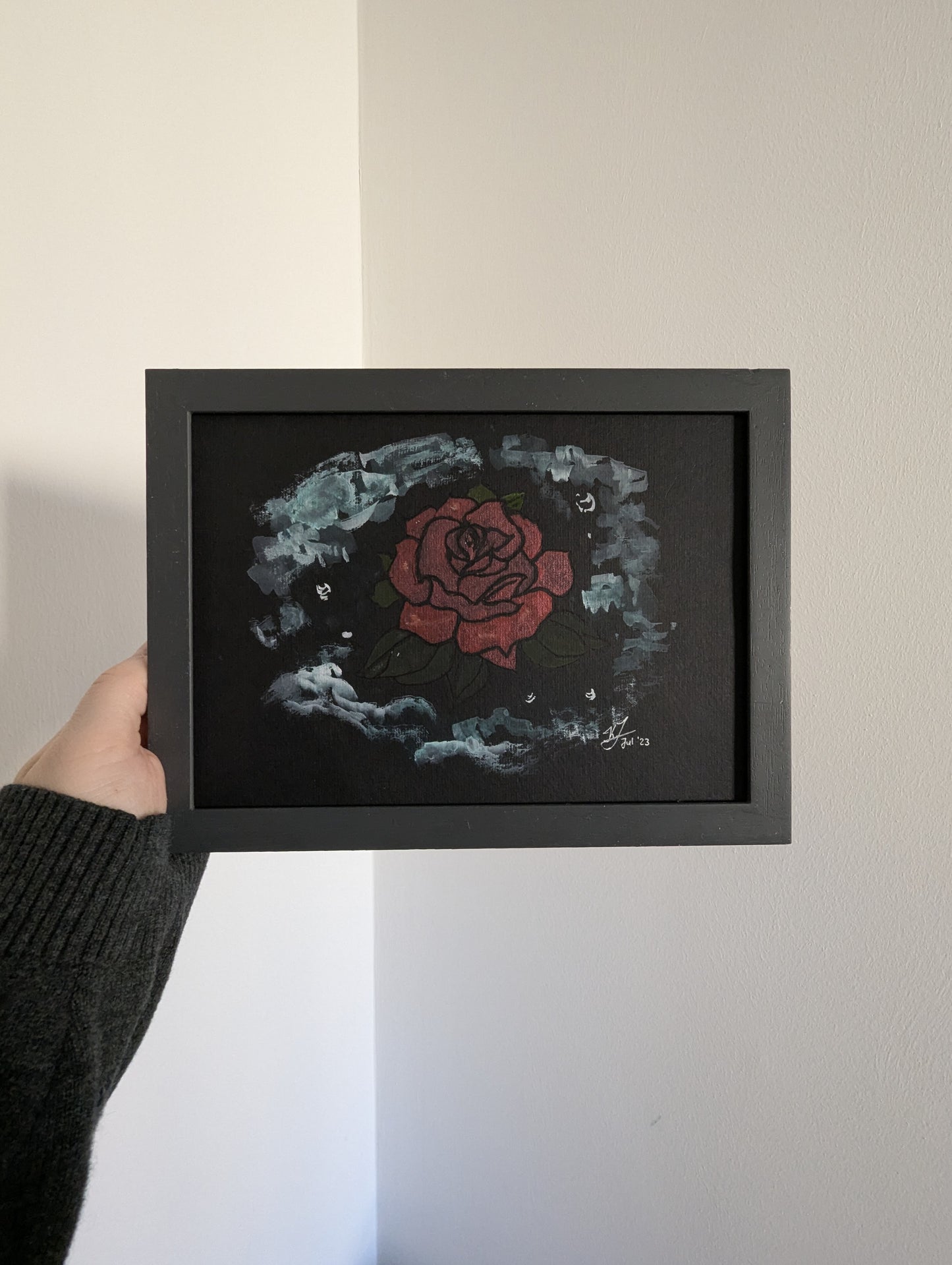 Original Bild "Mystic Rose" in Größe 14,8 x 20 cm