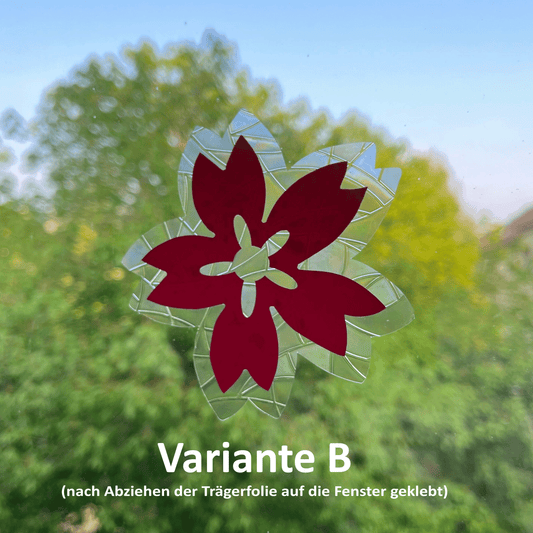 Kirschblüten Suncatcher Variante B an einer Fenster angebracht