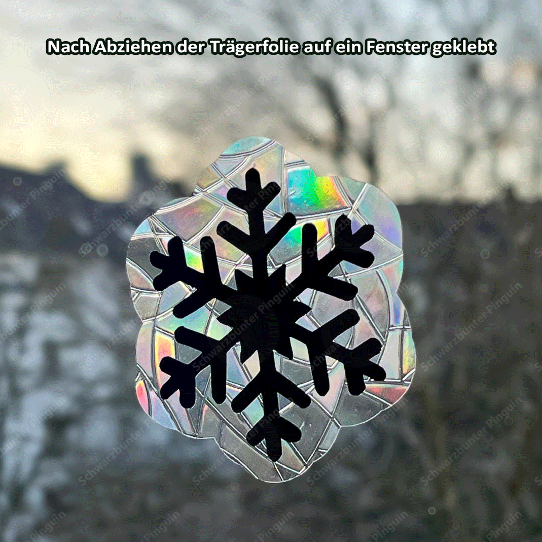 Suncatcher "Glitzer Schneeflocke" mit Farbverlauf | Fensterbild | Winter Dekoration
