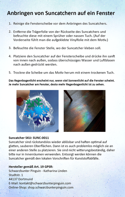 Suncatcher "Glitzer Schneeflocke" mit Farbverlauf | Fensterbild | Winter Dekoration