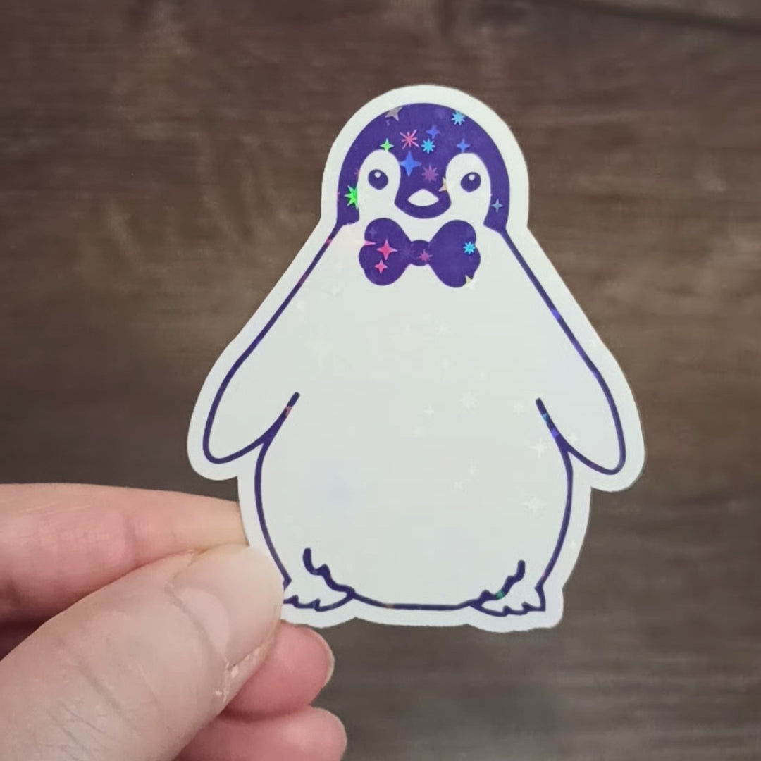 Video vom Glitzer Sticker Pinguin Oskar, digital gemalt
