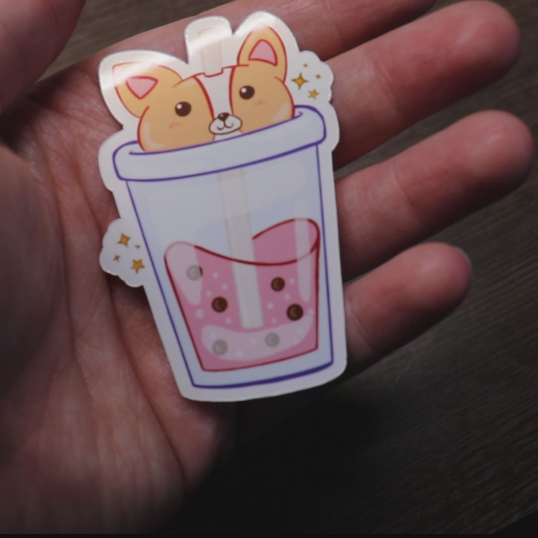 Video vom glänzenden Bubbletea Sticker